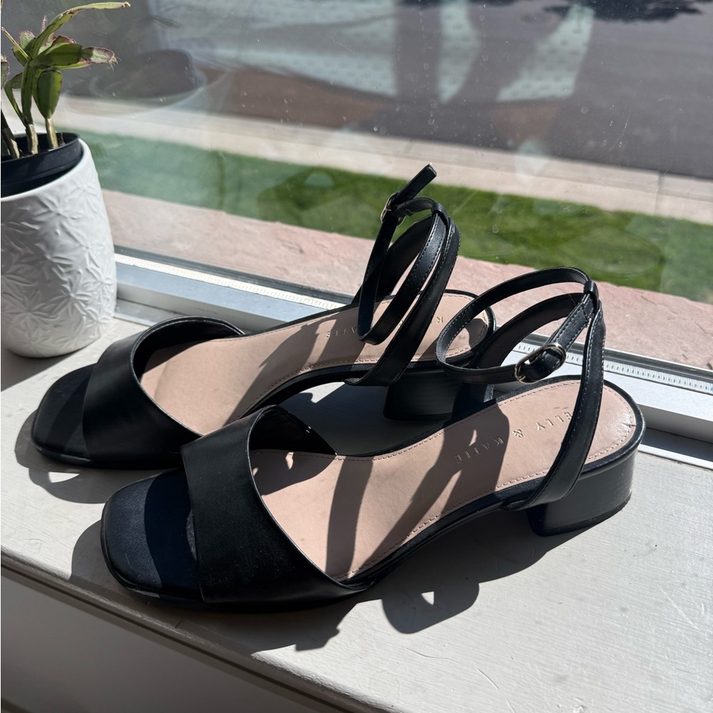 Kelly & Katie Low-Block Heel Sandal with Ankle Strap Size 10